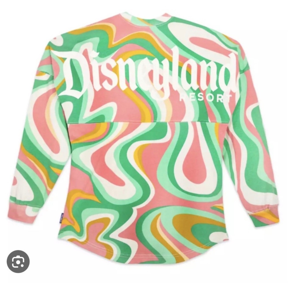 Disneyland 2022 Swirl Spirit Jersey Green Pink Orange Yellow Retro Long Sleeve S